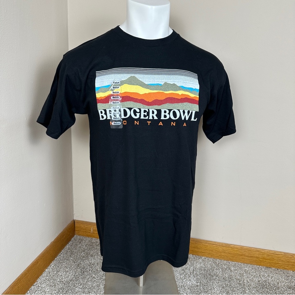 Bridger Bowl Montana Black Graphic Short Sleeve T-Shirt